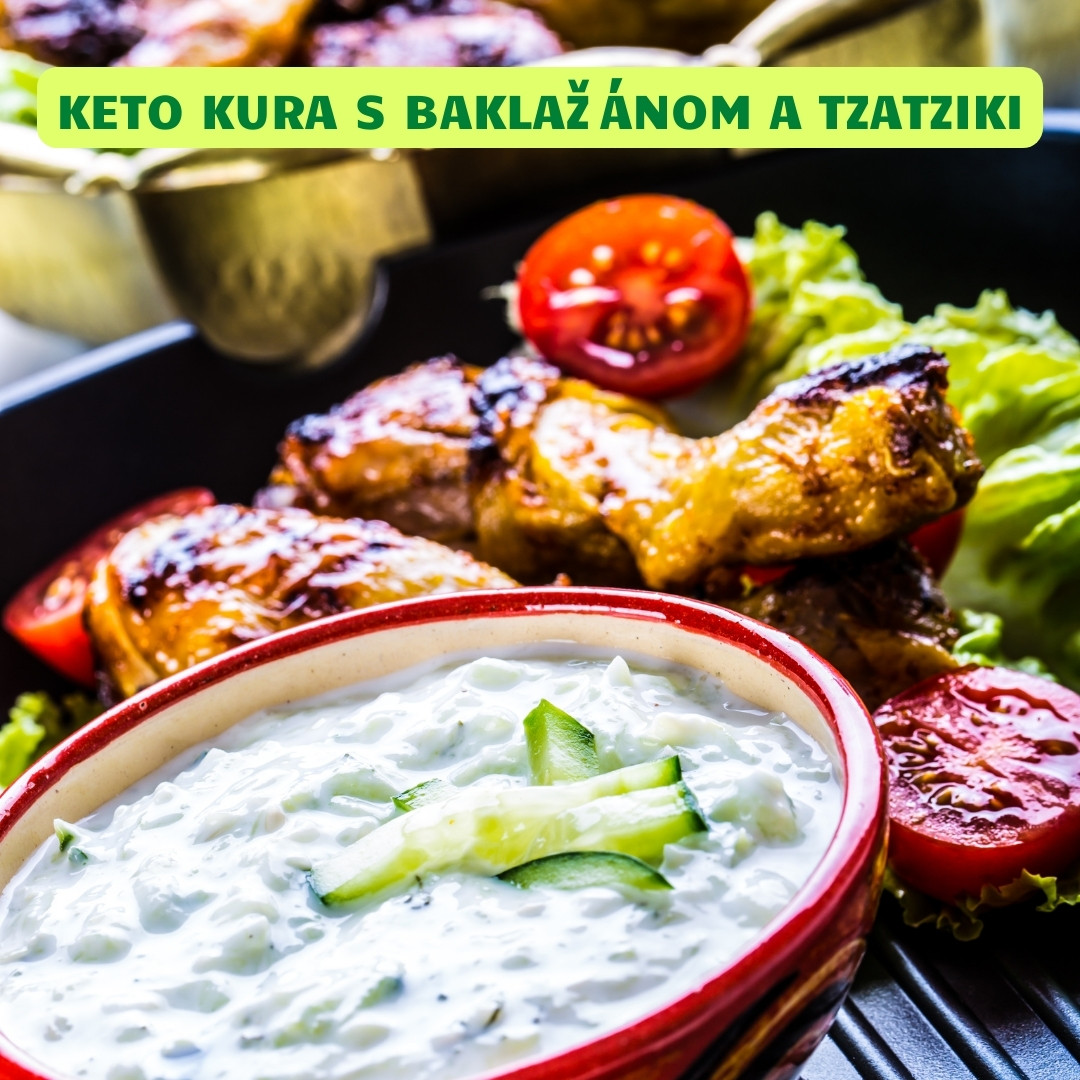 keto kura s baklazanom a tzatziki